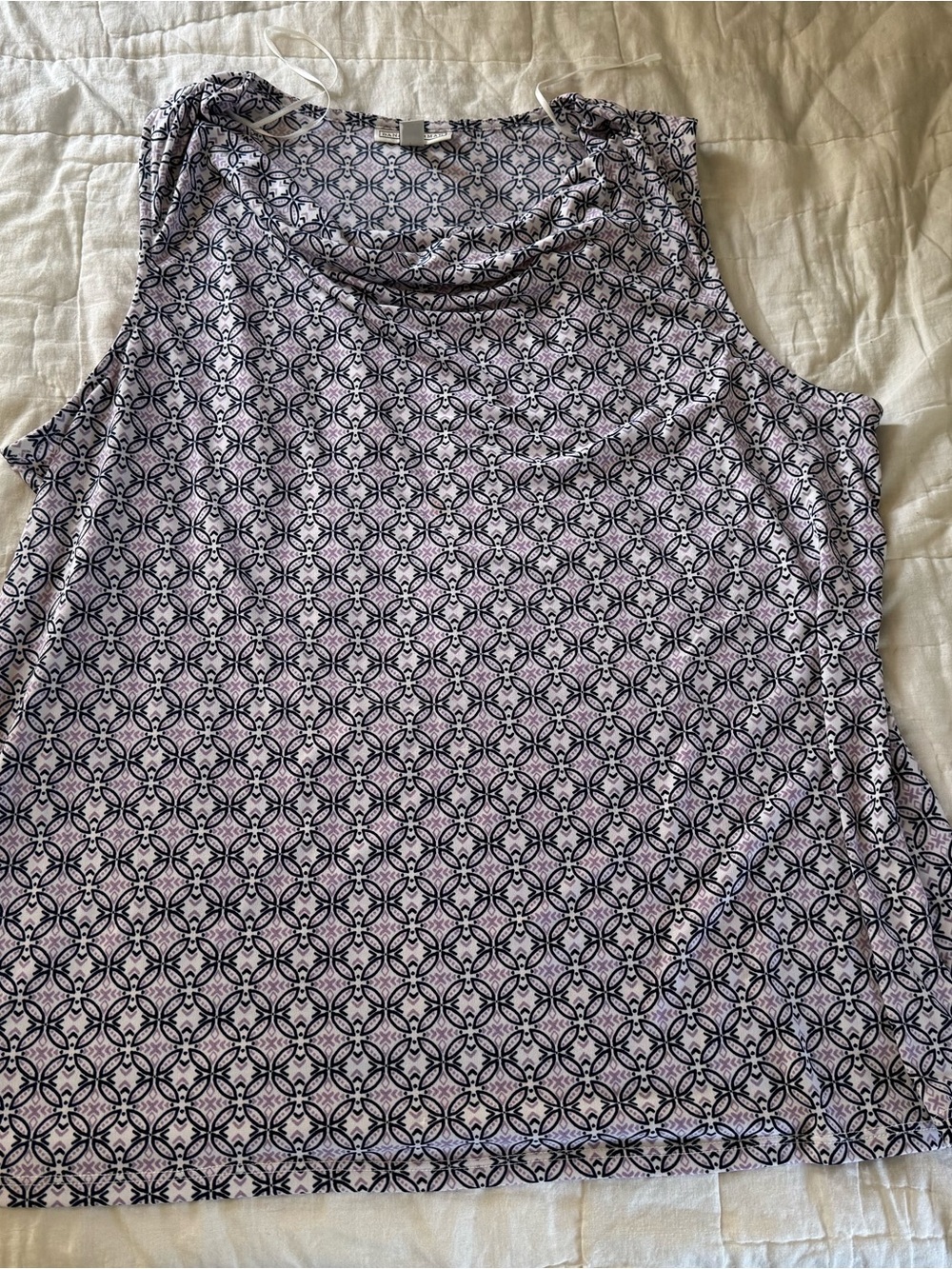 Dana Buchman Pink and Black Geometric Tank Top